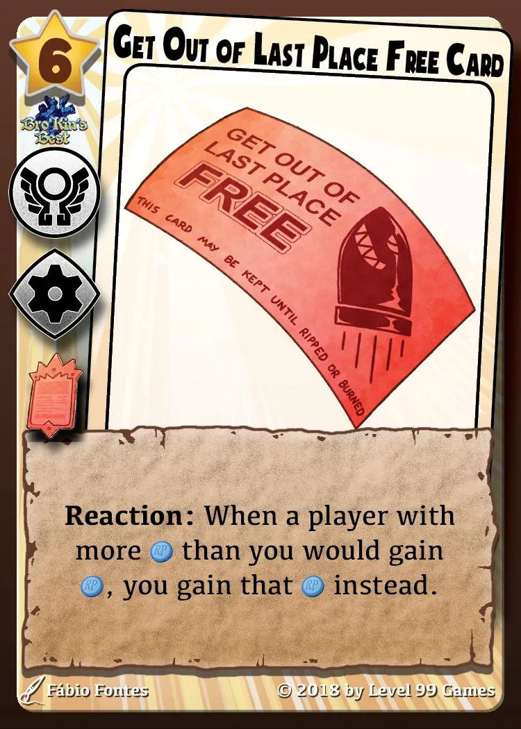 Get Out of Last Place Free Card (Master Mini Expansion BGG (BoardGameGeek))